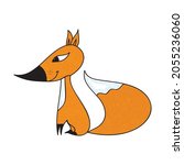 cute cartoon fox. vector... | Shutterstock .eps vector #2055236060