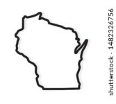 black outline Wisconsin map- vector illustration