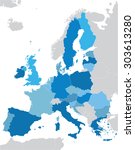 Blue European Union Map