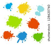 collection of paint splash.... | Shutterstock .eps vector #128620760