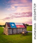 Old Barn Painted With Texas...