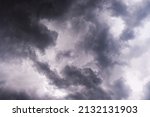 Small photo of Overcast clouds. Storm sky, rainy clouds over horizon