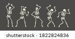 funny skeletons dancing. day of ... | Shutterstock .eps vector #1822824836