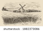 Windmill In A Rural Landscape....