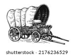 Covered Wagon Hand Drawn Sketch....