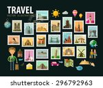 travel  journey. icons set.... | Shutterstock .eps vector #296792963