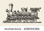 Vintage Locomotive. Hand Drawn...
