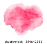 Colorful pink watercolor stain with aquarelle paint blotch for Valentine day or wedding