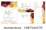 burgundy  pink and gold wedding ... | Shutterstock .eps vector #1587164170
