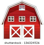 Illustration Of A Red Barn...