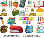 set of school objects... | Shutterstock .eps vector #1730056480