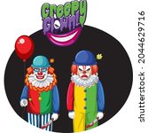 creepy clown badge with two... | Shutterstock .eps vector #2044629716