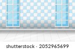 empty room with white tiles... | Shutterstock .eps vector #2052965699