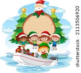 empty banner with christmas... | Shutterstock .eps vector #2113506920