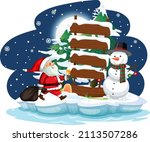 snowy night with santa claus... | Shutterstock .eps vector #2113507286