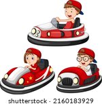 set of different kids driving... | Shutterstock .eps vector #2160183929