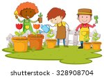 Flowers & Watering Can Clipart Free Stock Photo - Public Domain Pictures