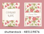 vector floral business cards | Shutterstock .eps vector #485119876