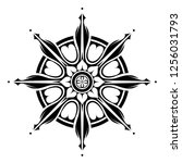 dharma wheel of fortune tattoo... | Shutterstock .eps vector #1256031793