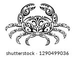 crab shape as a tribal art... | Shutterstock .eps vector #1290499036