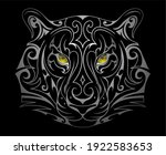 white tiger tattoo shape with... | Shutterstock . vector #1922583653
