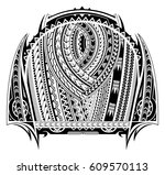 maori style tattoo. good for... | Shutterstock .eps vector #609570113