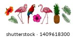 vector collection of tropical... | Shutterstock .eps vector #1409618300