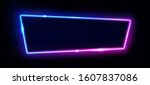 neon border or frame. lights... | Shutterstock .eps vector #1607837086