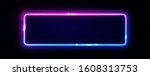 neon rectangle frame or neon... | Shutterstock .eps vector #1608313753