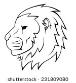 lion head tattoo illustration | Shutterstock .eps vector #231809080