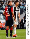 Small photo of TURIN - OCT 20, 2018: Cristiano Ronaldo looks froward. Juventus F.C. - Genoa C.F.C. Alliaz Stadium. Italian league Serie A.
