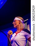 Small photo of PRAGUE, CZECH REPUBLIC - JUNE 29, 2015: Martina Navratilova, Czechoslovakian tennis player, Grevin museum. Grevin is the museum of the wax figures in Prague