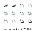 Paperclip File Icons On White...