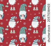 christmas seamless pattern with ... | Shutterstock .eps vector #2057038403