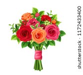 vector bouquet of red and... | Shutterstock .eps vector #1172433400