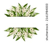 banner with white lily of the... | Shutterstock .eps vector #2161984003