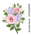 Vector Bouquet With Pink Roses  ...