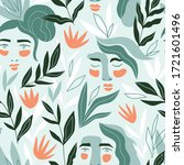 vector seamless pattern with... | Shutterstock .eps vector #1721601496
