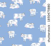 vector cow seamless pattern.... | Shutterstock .eps vector #1850475880