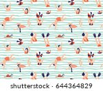summer seamless pattern. people ... | Shutterstock .eps vector #644364829