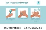 how to use hand sanitizer... | Shutterstock .eps vector #1640160253