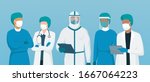 professional doctors and nurses ... | Shutterstock .eps vector #1667064223