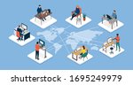 international business team... | Shutterstock .eps vector #1695249979