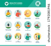 healthy aging and senior... | Shutterstock .eps vector #1792081946