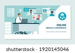 doctor joining a virtual... | Shutterstock .eps vector #1920145046