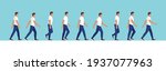 male character walk cycle... | Shutterstock .eps vector #1937077963