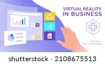 interactive vr desktop screens... | Shutterstock .eps vector #2108675513