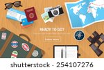 traveler's desktop with... | Shutterstock .eps vector #254107276