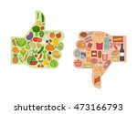 healthy fresh vegetables and... | Shutterstock .eps vector #473166793