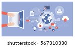 computer  global networks and... | Shutterstock .eps vector #567310330